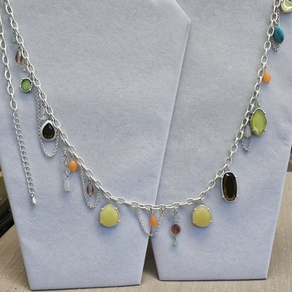 SET! Lia Sophia Necklace with 925 Peridot & Pearl Earrings and Ring - Picture 6 of 16